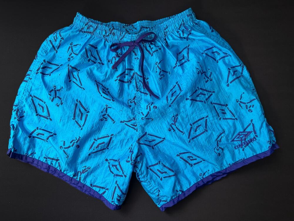 Bright blue vintage 1990s Umbro soccer/football shorts size L made in USA